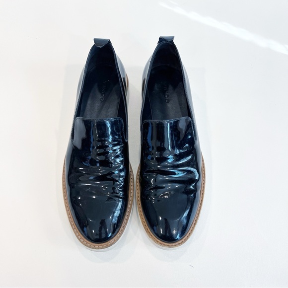 Vince Sanders Patent Leather Platform Slip On Sneakers Black Size 9 39 - Picture 2 of 11